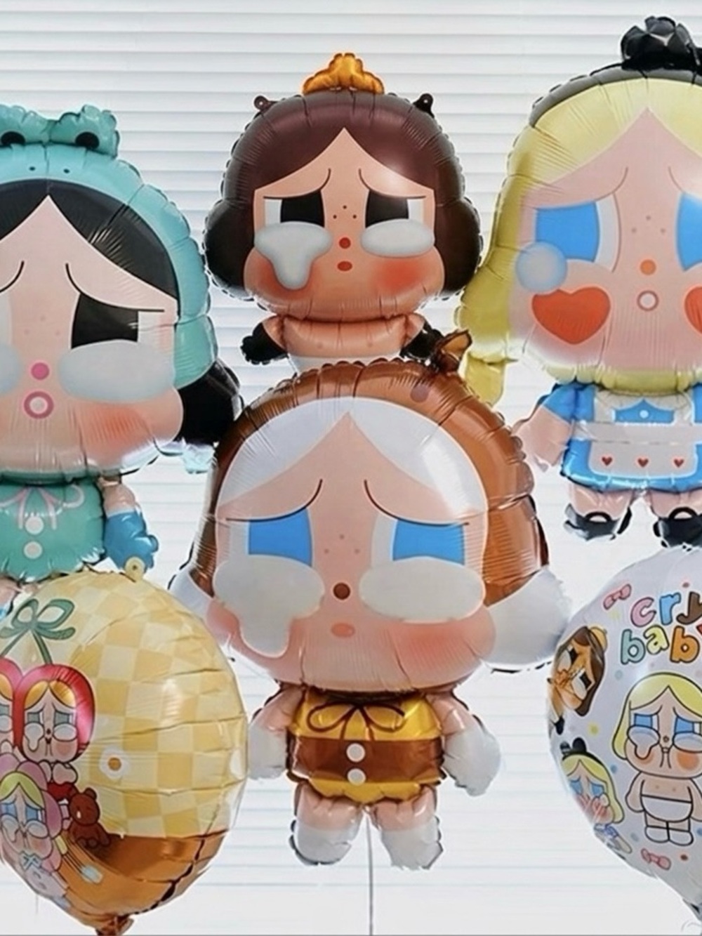 28” Cute Crying Baby Girl 6pcs Foil Balloon - Party Decoration